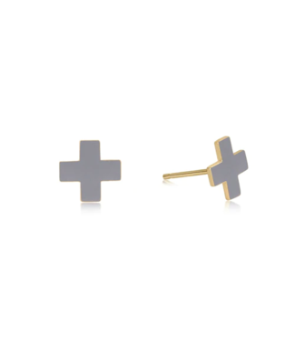 ENEWTON DESIGN Signature Cross Stud Earrings - Grey/Gold