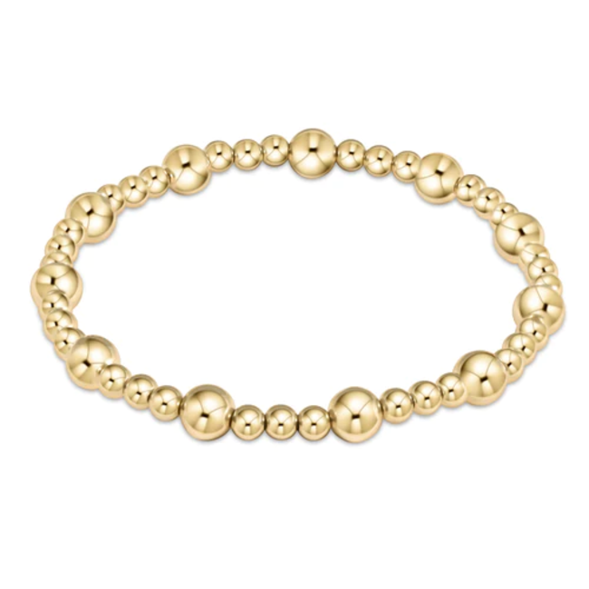 Classic Sincerity Pattern 6mm Bead Bracelet - Gold