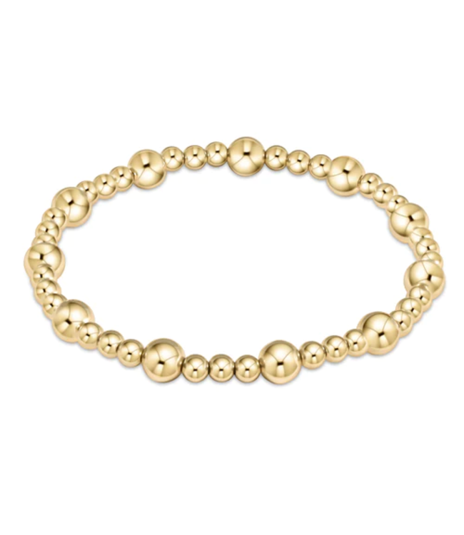 Classic Sincerity Pattern 6mm Bead Bracelet - Gold