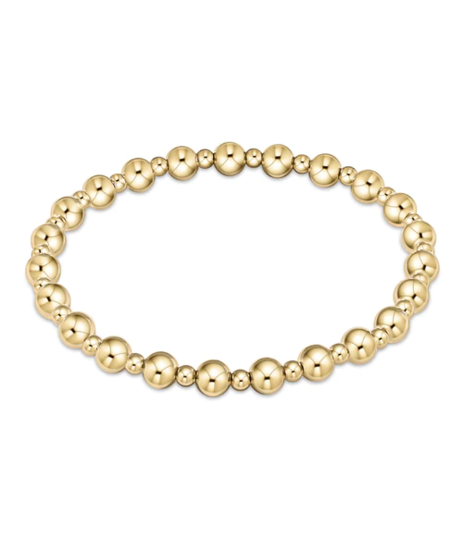 Classic Grateful Pattern 5mm Bead Bracelet - Gold