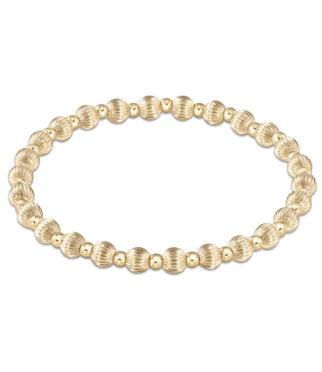 Dignity Grateful Pattern 5mm Bead Bracelet - Gold