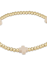 ENEWTON DESIGN Signature Cross Gold Pattern 3mm Bead Bracelet - Off White