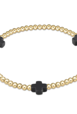 ENEWTON DESIGN Signature Cross Gold Pattern 3mm Bead Bracelet - Charcoal
