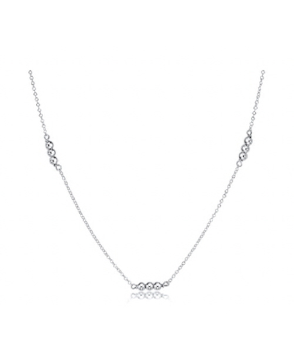 Joy Simplicity 3mm Bead Chain 15" Necklace - Silver