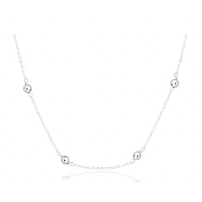 Simplicity 4mm Bead Chain 17" Necklace - Silver