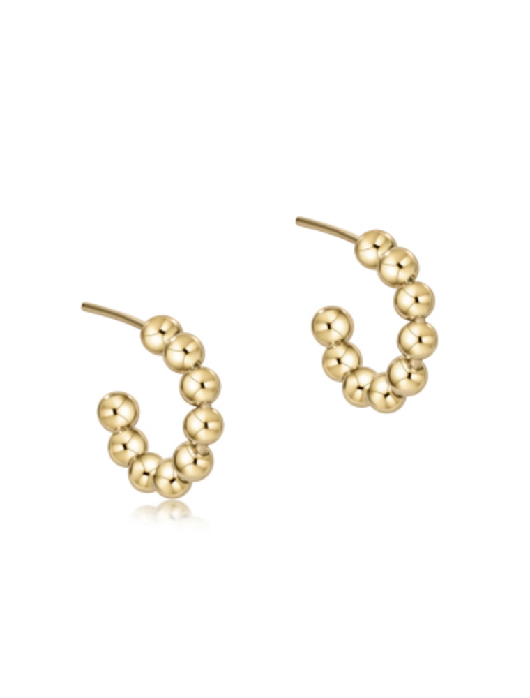 ENEWTON DESIGN Classic 4mm Beaded 1" Post Hoop Earrings - Gold