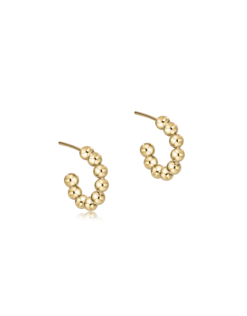 ENEWTON DESIGN Classic 4mm Beaded 1" Post Hoop Earrings in Gold