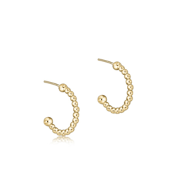 ENEWTON DESIGN Classic 2mm Beaded 1" Post Hoop Earrings - Gold