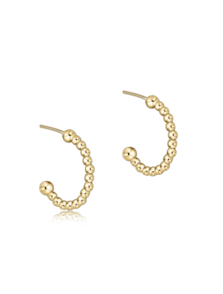 ENEWTON DESIGN Classic 2mm Beaded 1" Post Hoop Earrings - Gold