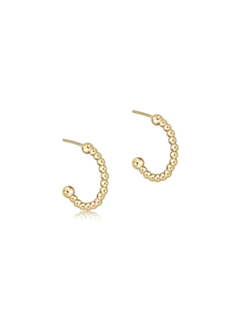 ENEWTON DESIGN Classic 2mm Beaded 1" Post Hoop Earrings in Gold