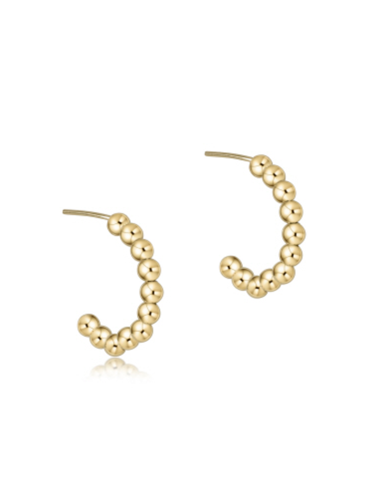 ENEWTON DESIGN Classic 3mm Beaded 1" Post Hoop Earrings - Gold