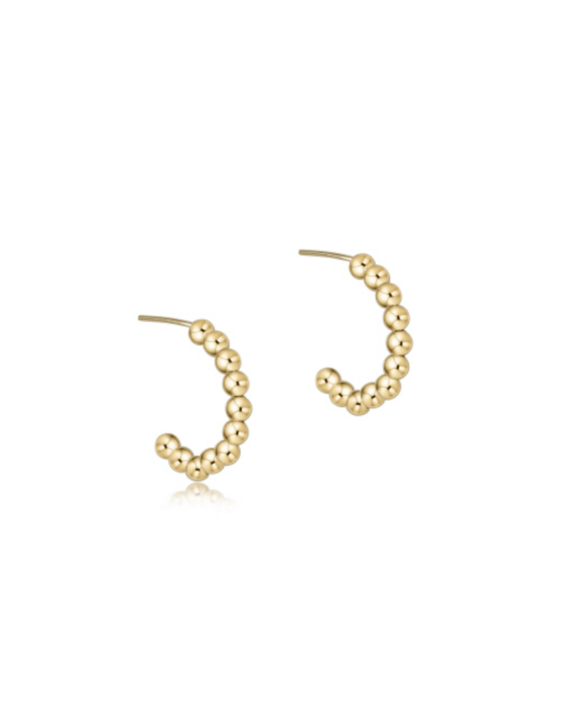 ENEWTON DESIGN Classic 3mm Beaded 1" Post Hoop Earrings in Gold