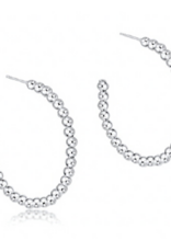 ENEWTON DESIGN Classic 3mm Beaded 1.25" Post Hoop Earrings - Silver