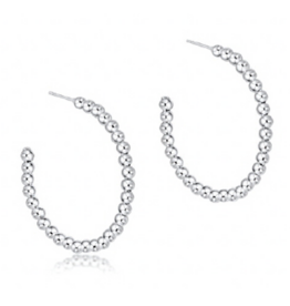 ENEWTON DESIGN Classic 3mm Beaded 1.25" Post Hoop Earrings - Silver