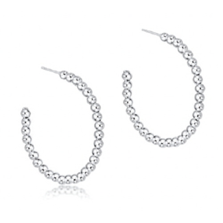 ENEWTON DESIGN Classic 3mm Beaded 1.25" Post Hoop Earrings - Silver