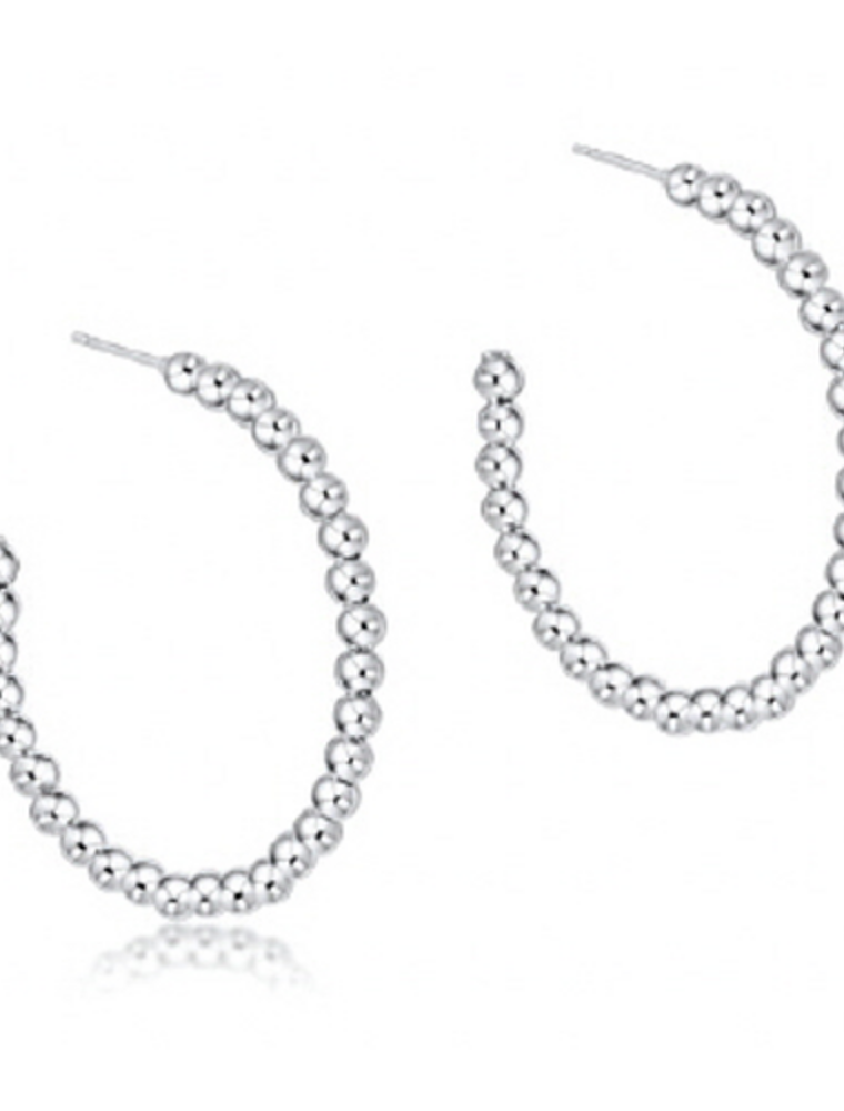 ENEWTON DESIGN Classic 3mm Beaded 1.25" Post Hoop Earrings - Silver
