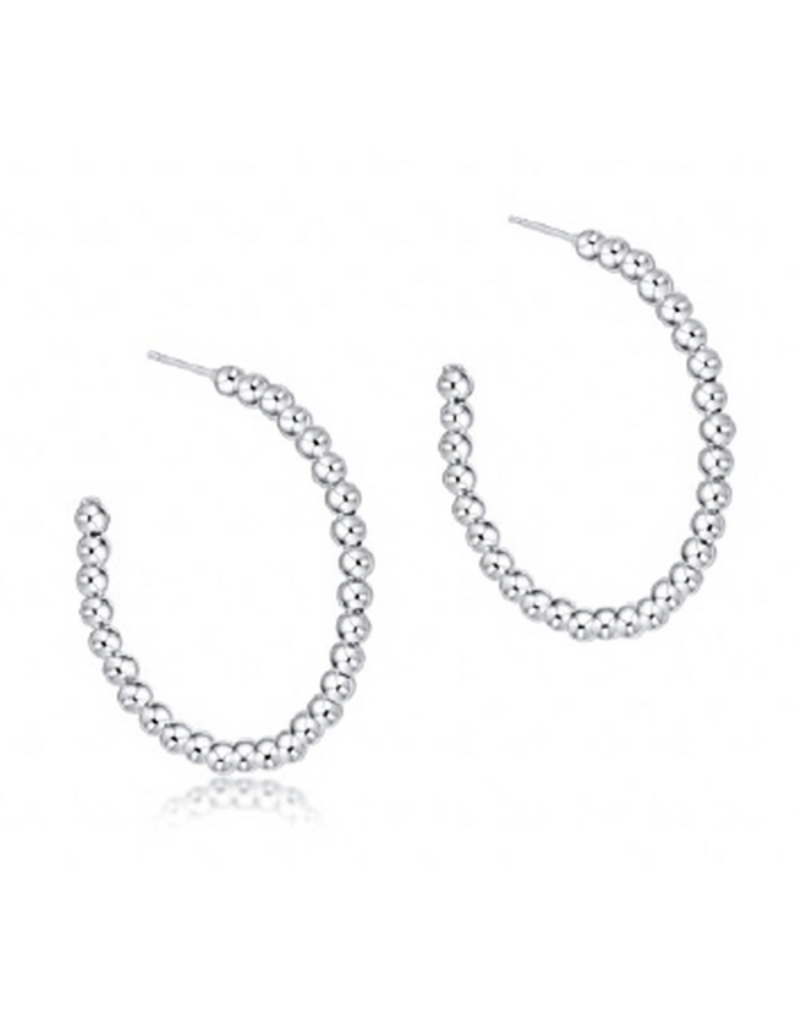 ENEWTON DESIGN Classic 3mm Beaded 1.25" Post Hoop Earrings - Silver