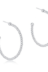 ENEWTON DESIGN Classic 2mm Beaded 1.25" Post Hoop Earrings in Silver