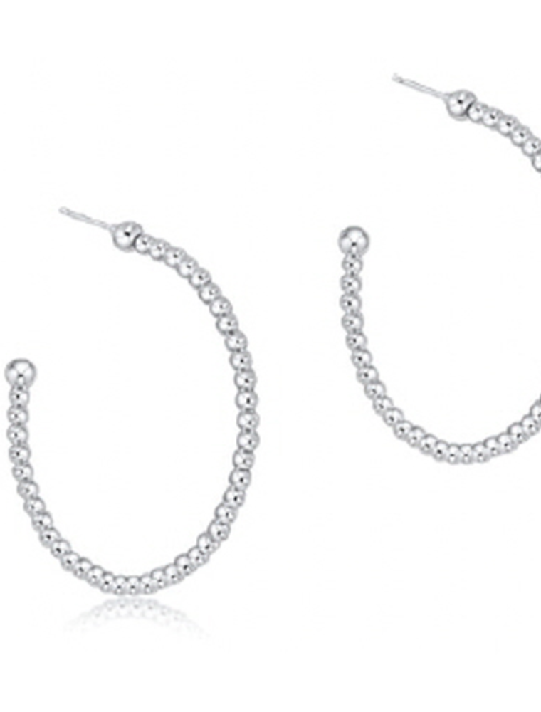 ENEWTON DESIGN Classic 2mm Beaded 1.25" Post Hoop Earrings - Silver