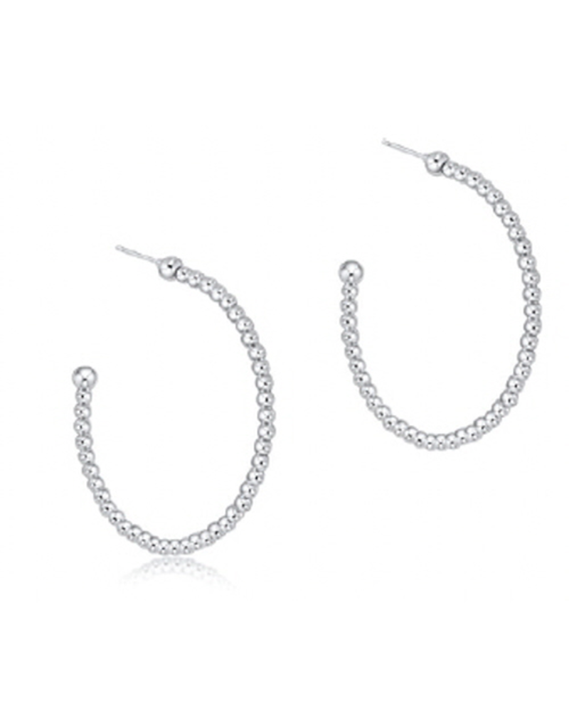 ENEWTON DESIGN Classic 2mm Beaded 1.25" Post Hoop Earrings in Silver