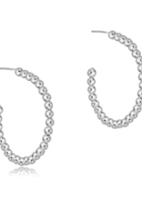 ENEWTON DESIGN Classic 4mm Beaded 1.25" Post Hoop Earrings in Silver