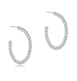 ENEWTON DESIGN Classic 4mm Beaded 1.25" Post Hoop Earrings - Silver