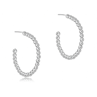 ENEWTON DESIGN Classic 4mm Beaded 1.25" Post Hoop Earrings - Silver