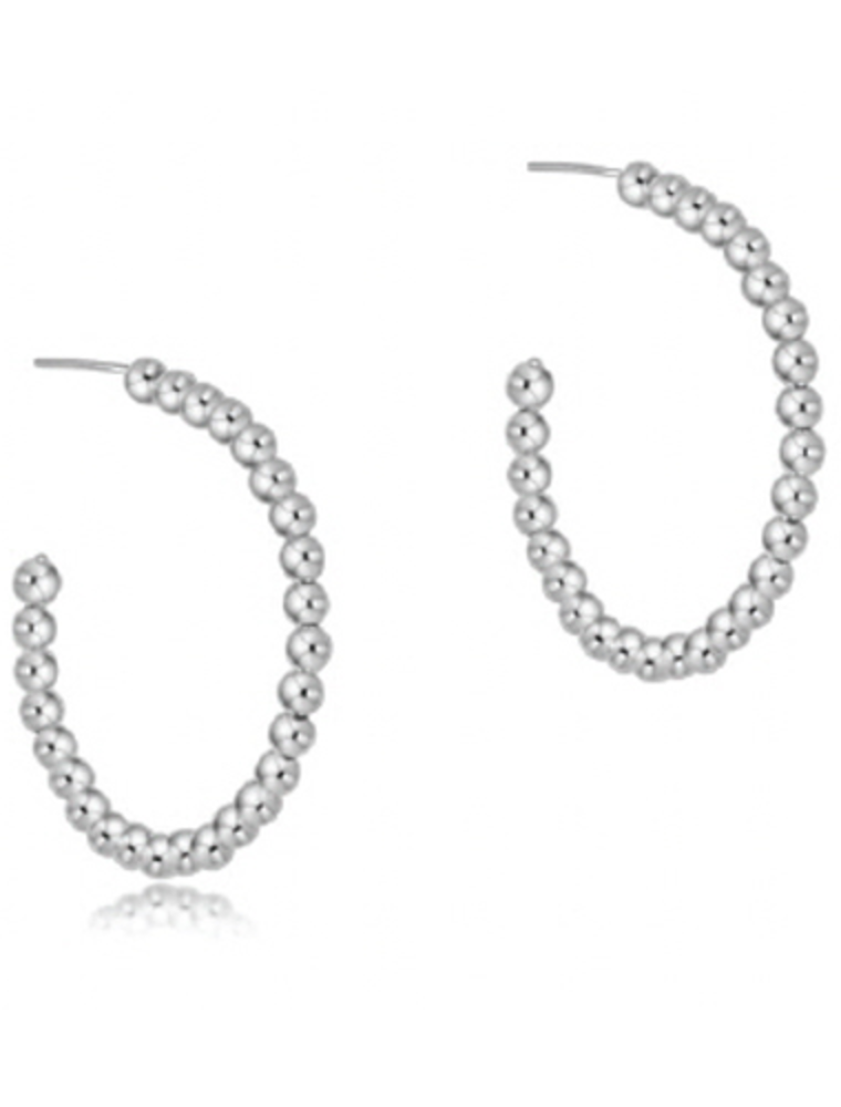 ENEWTON DESIGN Classic 4mm Beaded 1.25" Post Hoop Earrings - Silver