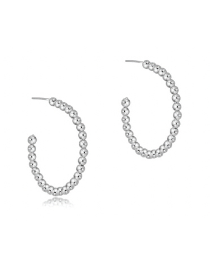 ENEWTON DESIGN Classic 4mm Beaded 1.25" Post Hoop Earrings in Silver