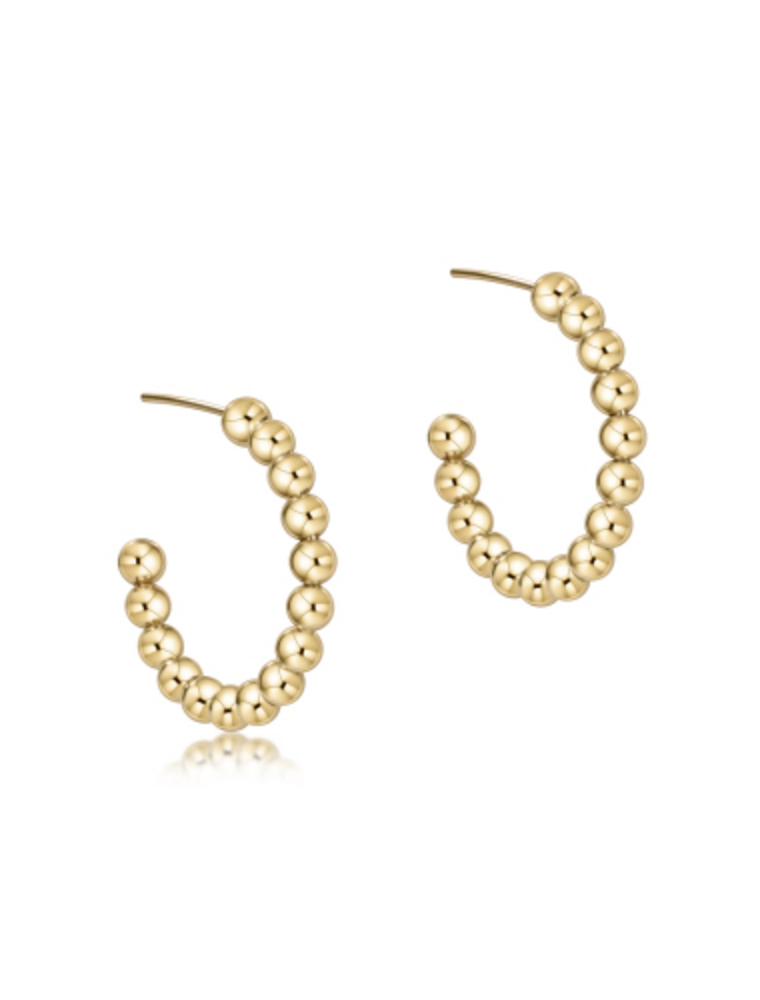 ENEWTON DESIGN Classic 4mm Beaded 1.25" Post Hoop Earrings - Gold