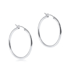 ENEWTON DESIGN Smooth Round 1.25" Hoop Earring - Silver