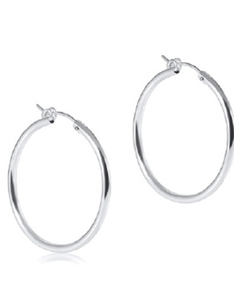 ENEWTON DESIGN Smooth Round 1.25" Hoop Earring in Silver