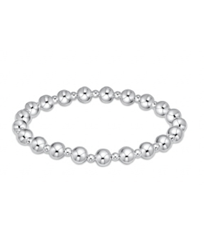 Classic Grateful Pattern 6mm Bead Bracelet - Sterling Silver