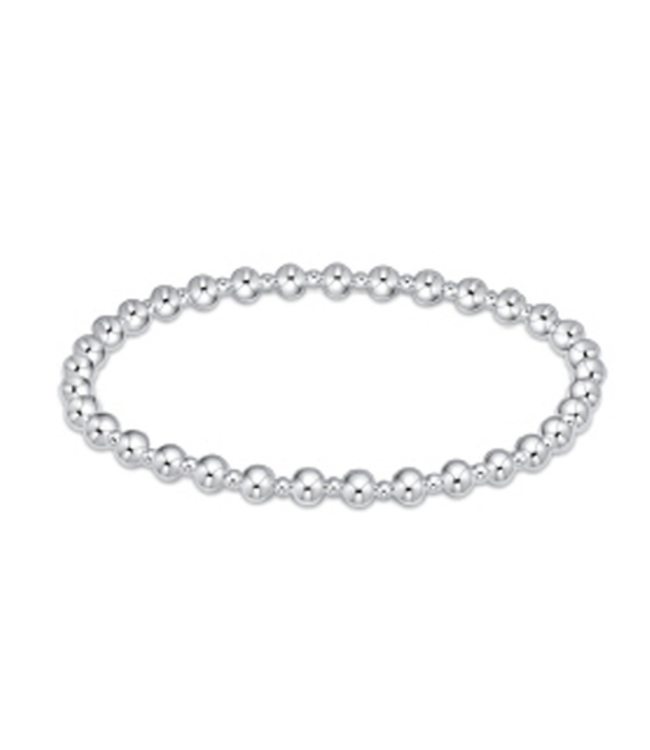 Classic Grateful Pattern 4mm Bead Bracelet - Sterling Silver