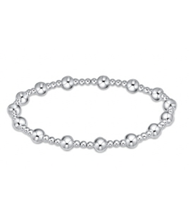 Classic Sincerity Pattern 5mm Bead Bracelet - Silver