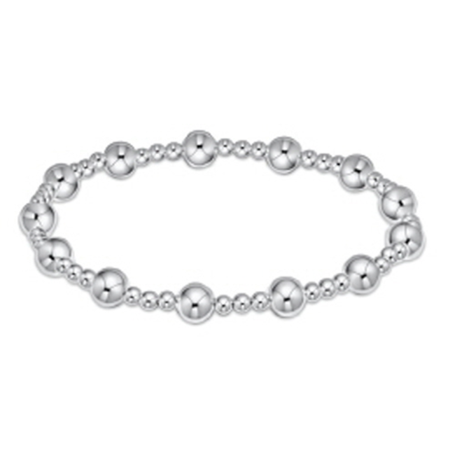 Classic Sincerity Pattern 6mm Bead Bracelet - Silver