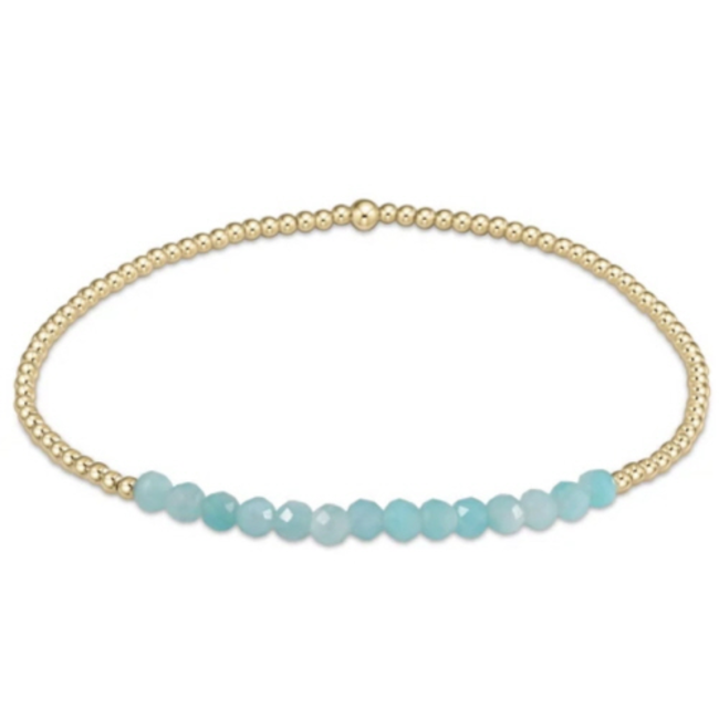 Bliss 2mm Bead Bracelet - Amazonite/Gold