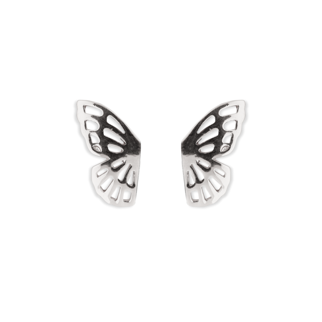 Fly Away Butterfly Stud Earrings in Silver