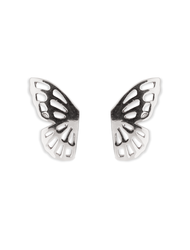 PURA VIDA Fly Away Butterfly Stud Earrings in Silver