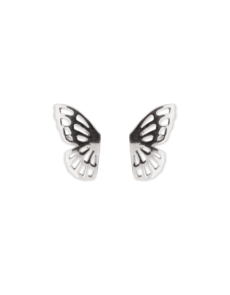 PURA VIDA Fly Away Butterfly Stud Earrings in Silver