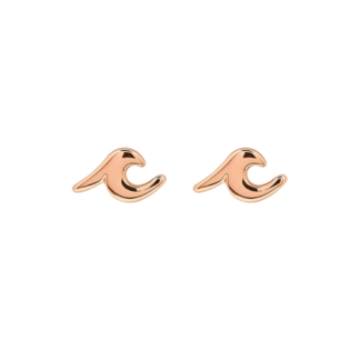 PURA VIDA Wave Stud Earrings in Rose Gold