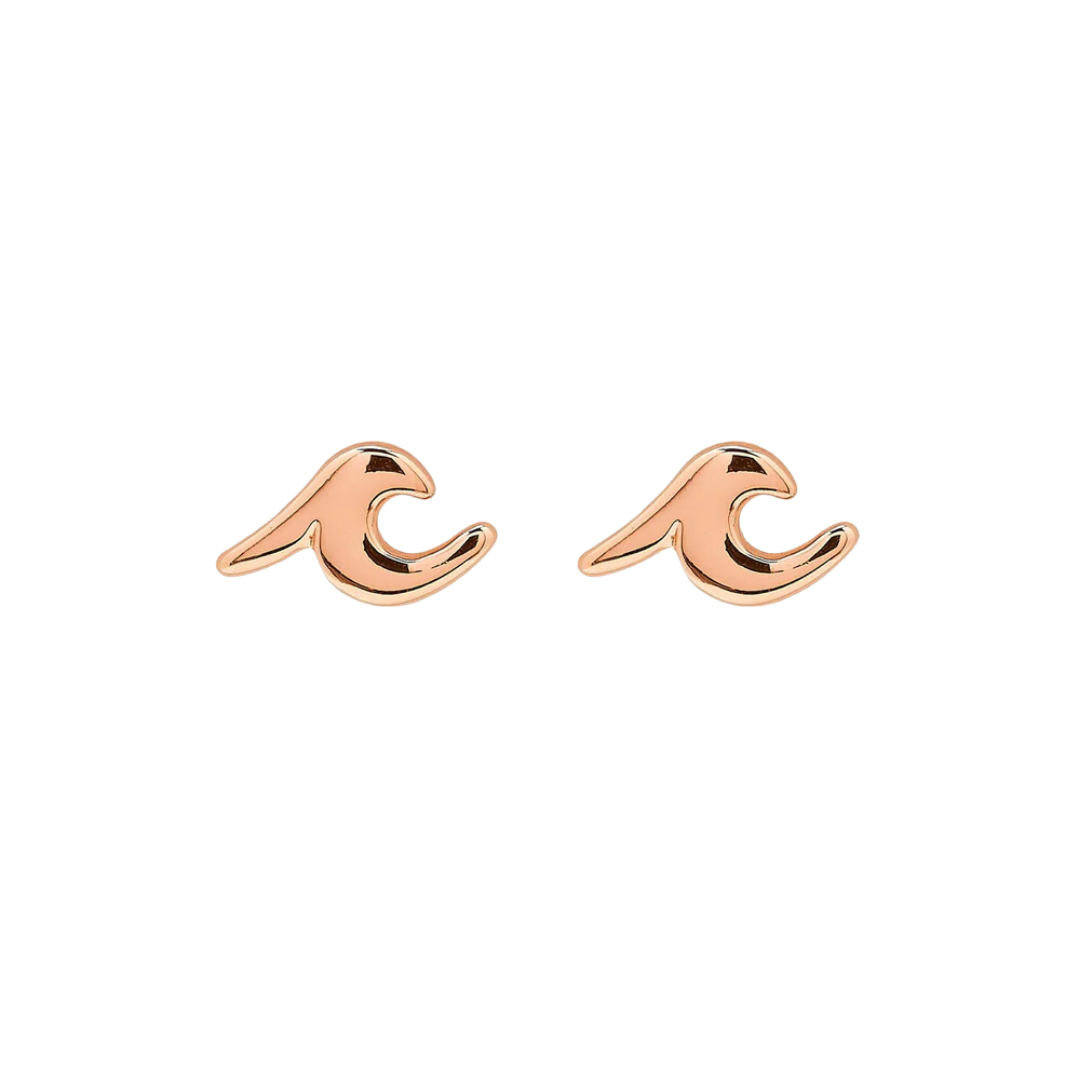 Pura Vida Wave Stud Earrings in Rose Gold Her Hide Out