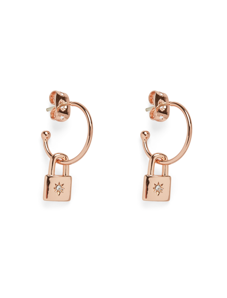 PURA VIDA Lock Hoop Earrings