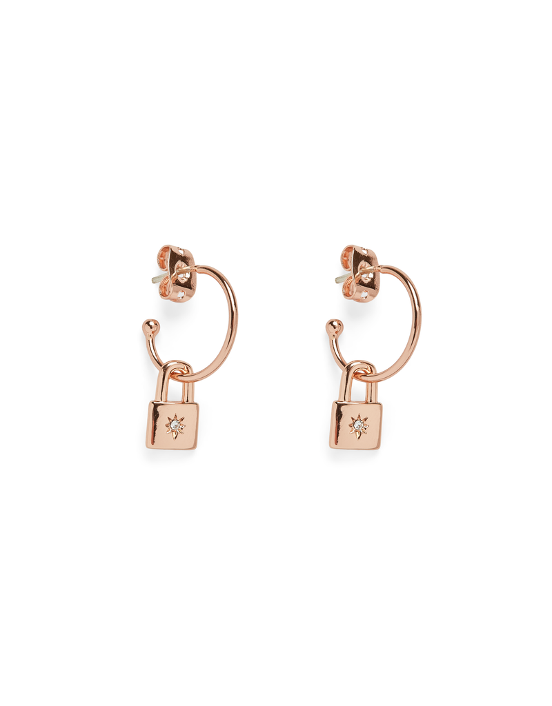 PURA VIDA Lock Hoop Earrings