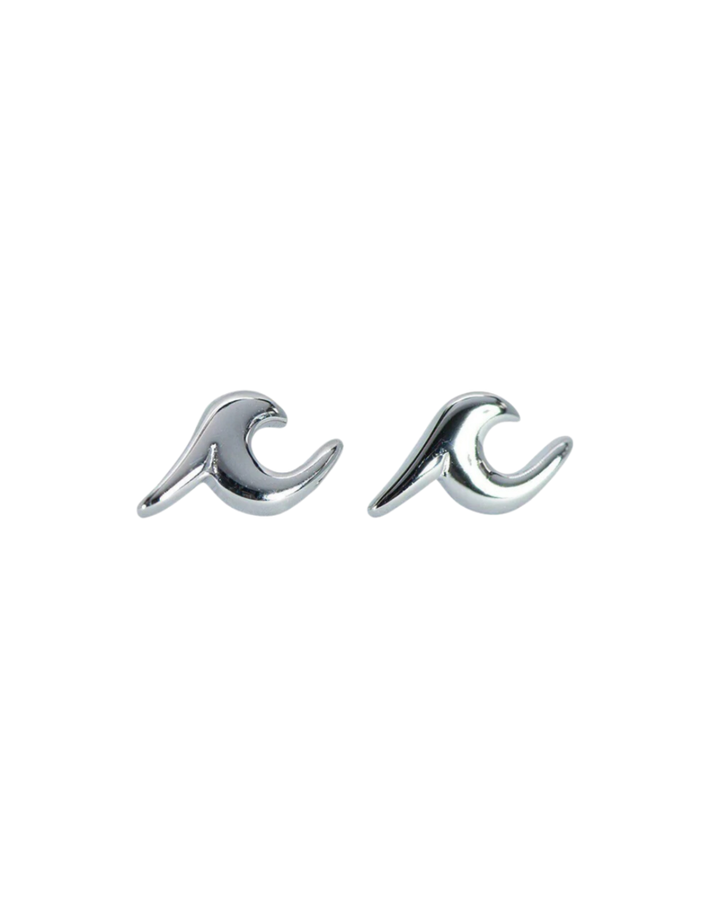 PURA VIDA Wave Stud Earrings in Silver