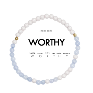 ETHIC GOODS Worthy Morse Code Bracelet - Mother of Pearl & Cloudy Blue