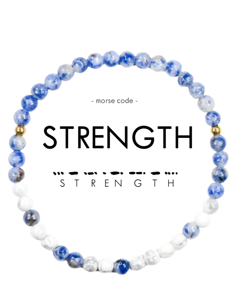 ETHIC GOODS Strength Morse Code Bracelet - Howlite & Lapis