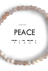 ETHIC GOODS Peace Morse Code Bracelet - Mother of Pearl & Pink Aventurine