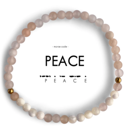 ETHIC GOODS Peace Morse Code Bracelet - Mother of Pearl & Pink Aventurine