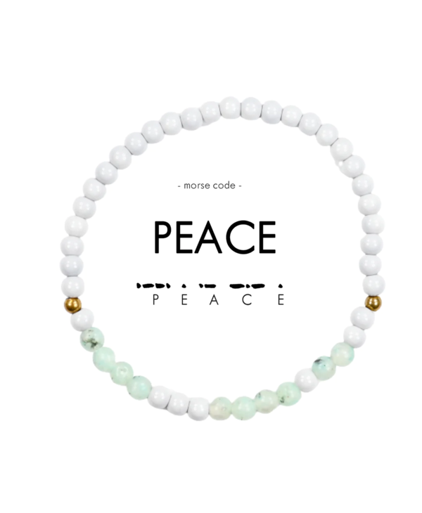 Peace Morse Code Bracelet - Jasper & Grey
